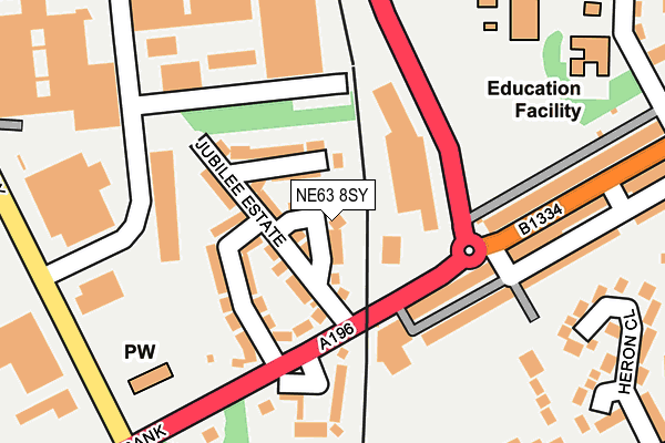 NE63 8SY map - OS OpenMap – Local (Ordnance Survey)