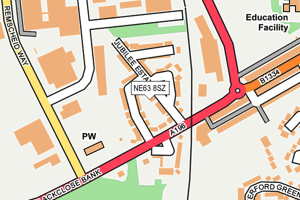 NE63 8SZ map - OS OpenMap – Local (Ordnance Survey)