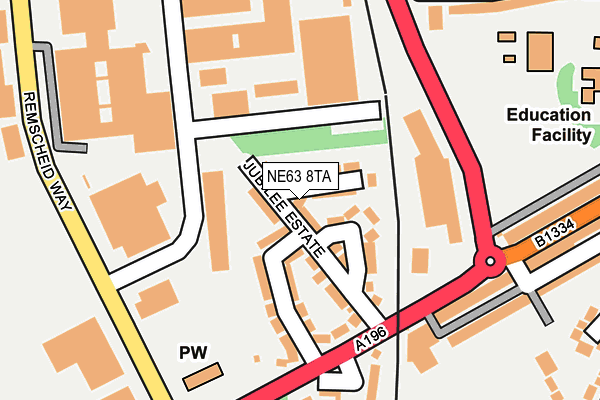 NE63 8TA map - OS OpenMap – Local (Ordnance Survey)