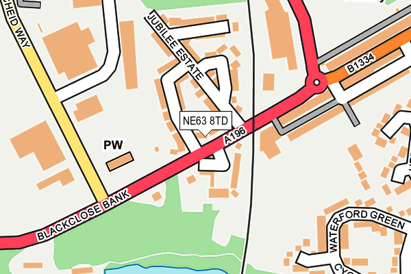 NE63 8TD map - OS OpenMap – Local (Ordnance Survey)