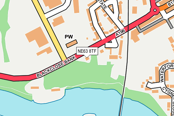 NE63 8TF map - OS OpenMap – Local (Ordnance Survey)