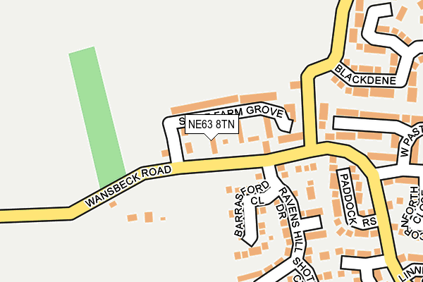 NE63 8TN map - OS OpenMap – Local (Ordnance Survey)
