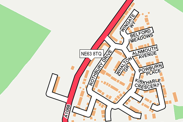 NE63 8TQ map - OS OpenMap – Local (Ordnance Survey)