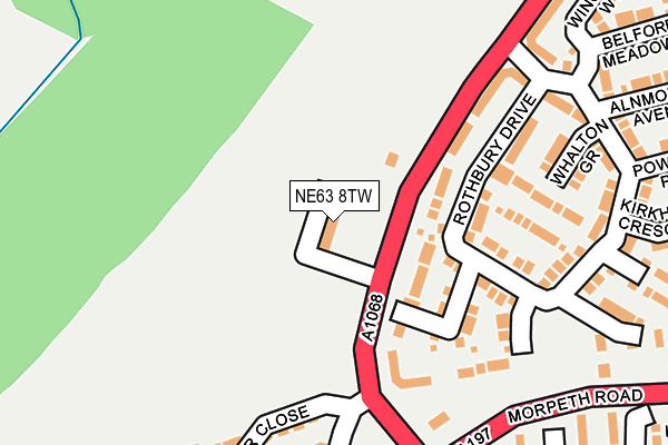 NE63 8TW map - OS OpenMap – Local (Ordnance Survey)