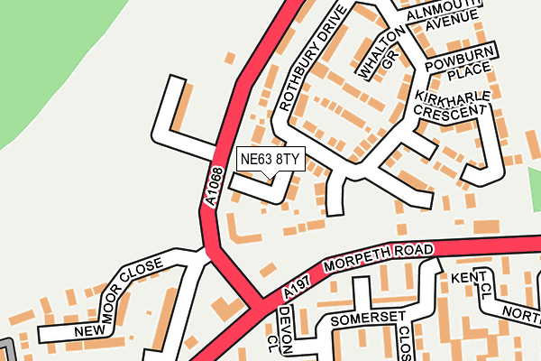 NE63 8TY map - OS OpenMap – Local (Ordnance Survey)