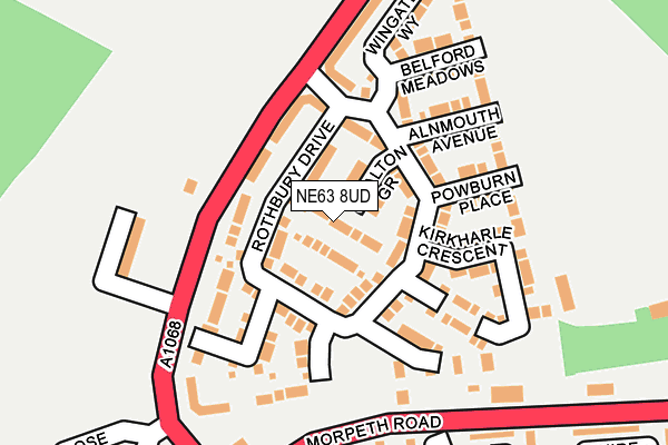 NE63 8UD map - OS OpenMap – Local (Ordnance Survey)