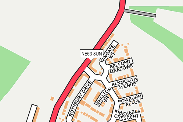 NE63 8UN map - OS OpenMap – Local (Ordnance Survey)