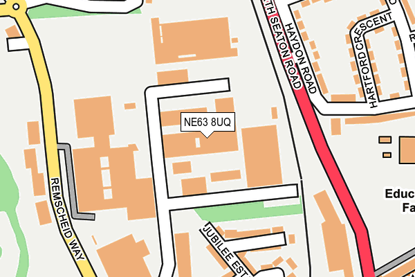 NE63 8UQ map - OS OpenMap – Local (Ordnance Survey)