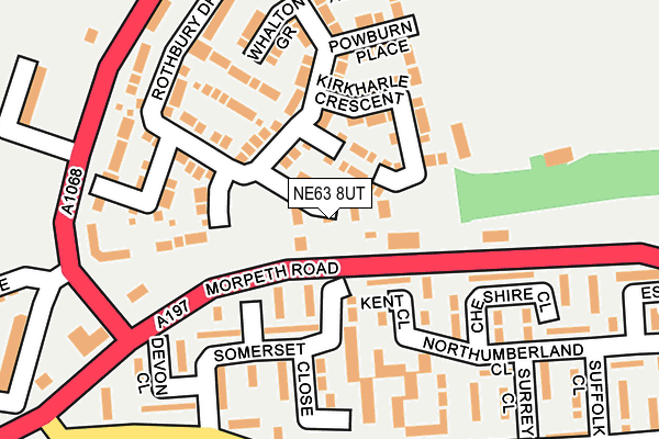 NE63 8UT map - OS OpenMap – Local (Ordnance Survey)