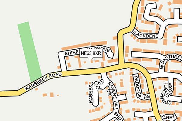 NE63 8XR map - OS OpenMap – Local (Ordnance Survey)