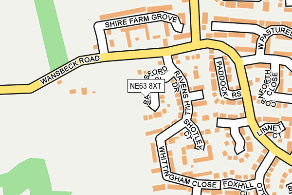 NE63 8XT map - OS OpenMap – Local (Ordnance Survey)