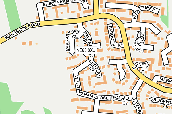 NE63 8XU map - OS OpenMap – Local (Ordnance Survey)