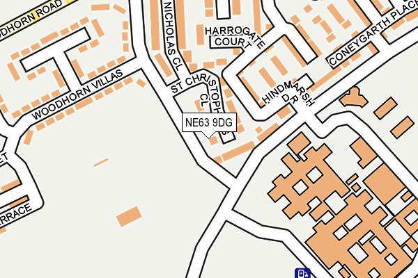 NE63 9DG map - OS OpenMap – Local (Ordnance Survey)