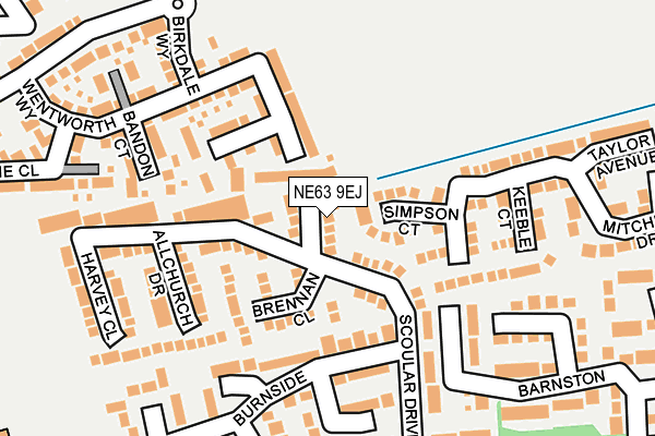NE63 9EJ map - OS OpenMap – Local (Ordnance Survey)