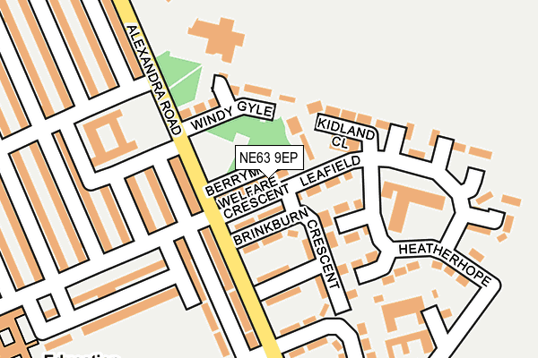 NE63 9EP map - OS OpenMap – Local (Ordnance Survey)