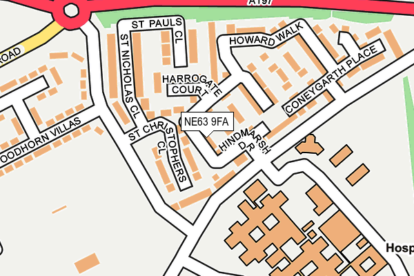 NE63 9FA map - OS OpenMap – Local (Ordnance Survey)