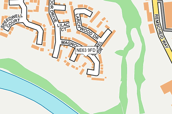 NE63 9FD map - OS OpenMap – Local (Ordnance Survey)