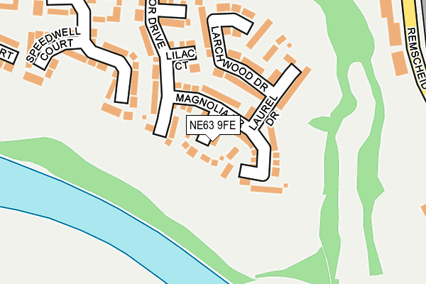 NE63 9FE map - OS OpenMap – Local (Ordnance Survey)