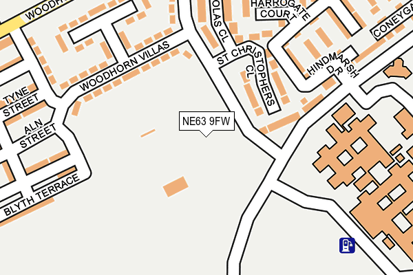 NE63 9FW map - OS OpenMap – Local (Ordnance Survey)