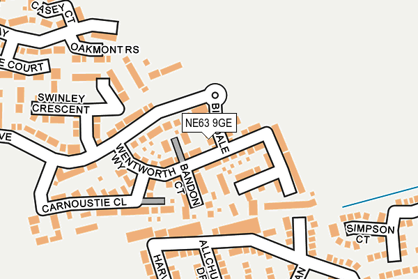 NE63 9GE map - OS OpenMap – Local (Ordnance Survey)