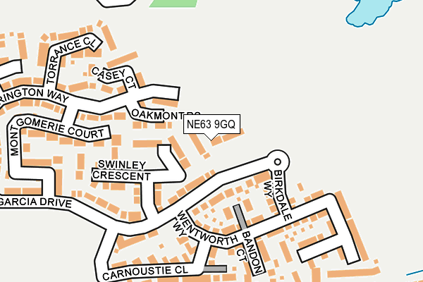 NE63 9GQ map - OS OpenMap – Local (Ordnance Survey)