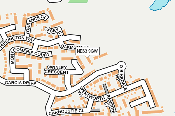 NE63 9GW map - OS OpenMap – Local (Ordnance Survey)
