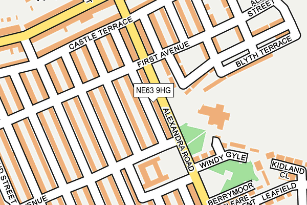 NE63 9HG map - OS OpenMap – Local (Ordnance Survey)