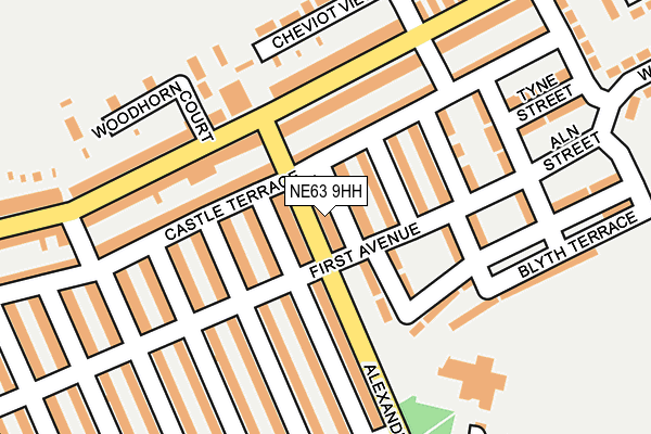NE63 9HH map - OS OpenMap – Local (Ordnance Survey)