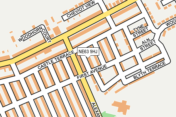 NE63 9HJ map - OS OpenMap – Local (Ordnance Survey)