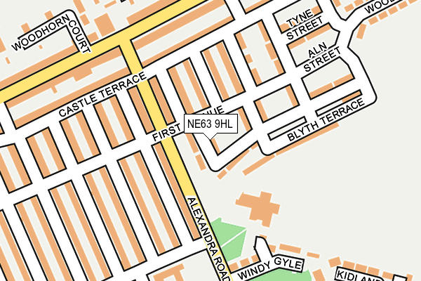 NE63 9HL map - OS OpenMap – Local (Ordnance Survey)