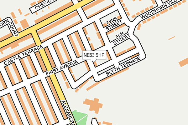 NE63 9HP map - OS OpenMap – Local (Ordnance Survey)