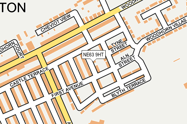 NE63 9HT map - OS OpenMap – Local (Ordnance Survey)