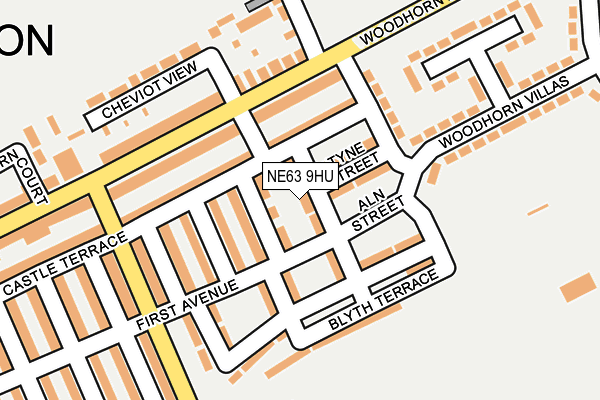 NE63 9HU map - OS OpenMap – Local (Ordnance Survey)