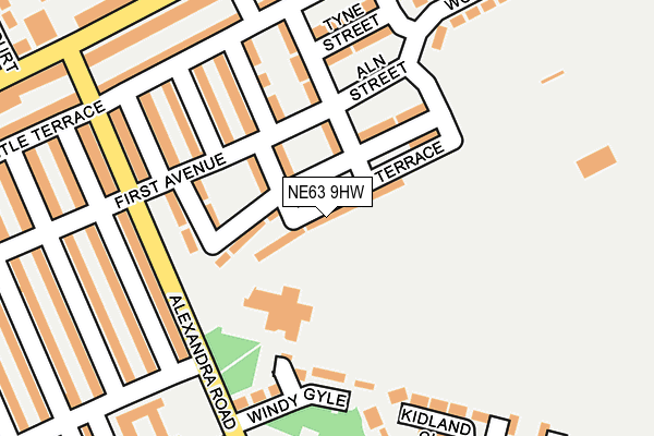 NE63 9HW map - OS OpenMap – Local (Ordnance Survey)