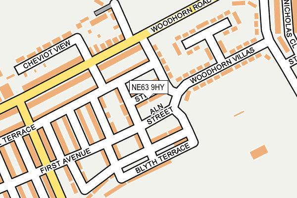 NE63 9HY map - OS OpenMap – Local (Ordnance Survey)