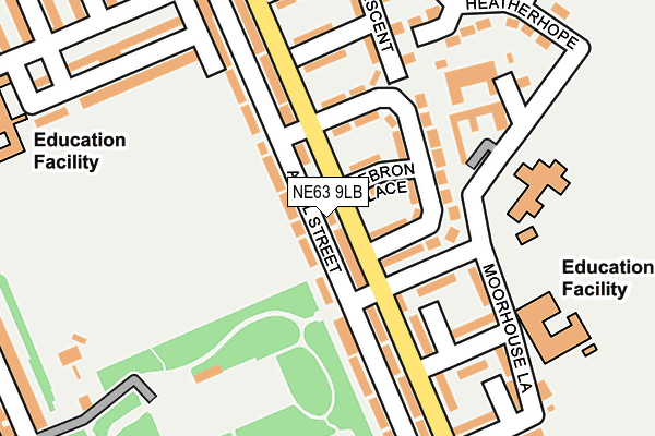 NE63 9LB map - OS OpenMap – Local (Ordnance Survey)