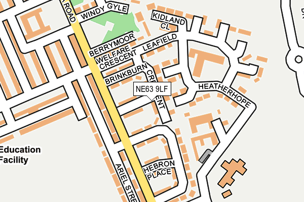NE63 9LF map - OS OpenMap – Local (Ordnance Survey)