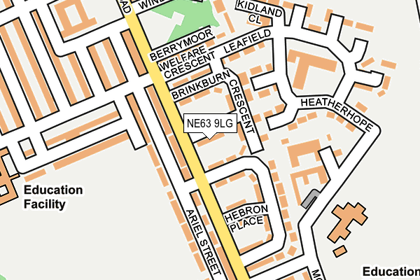 NE63 9LG map - OS OpenMap – Local (Ordnance Survey)