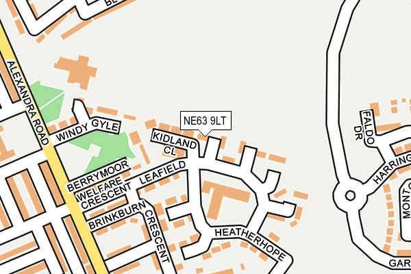 NE63 9LT map - OS OpenMap – Local (Ordnance Survey)
