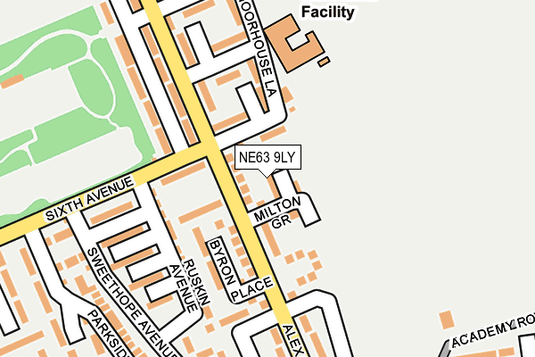 NE63 9LY map - OS OpenMap – Local (Ordnance Survey)