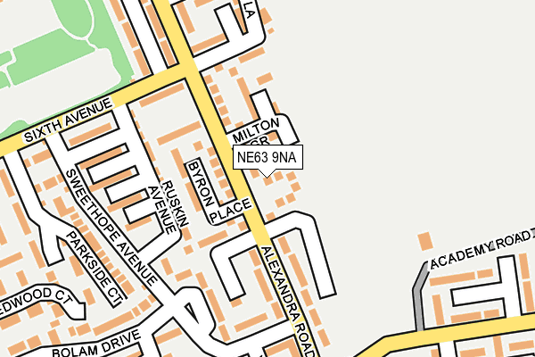 NE63 9NA map - OS OpenMap – Local (Ordnance Survey)