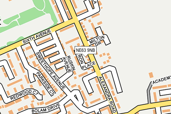 NE63 9NB map - OS OpenMap – Local (Ordnance Survey)