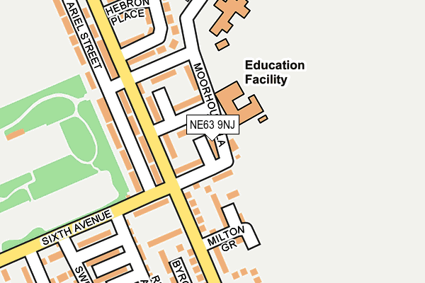 NE63 9NJ map - OS OpenMap – Local (Ordnance Survey)