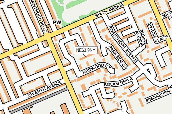 NE63 9NY map - OS OpenMap – Local (Ordnance Survey)