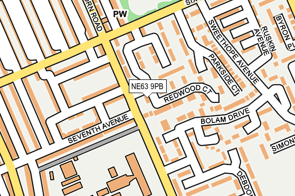 NE63 9PB map - OS OpenMap – Local (Ordnance Survey)