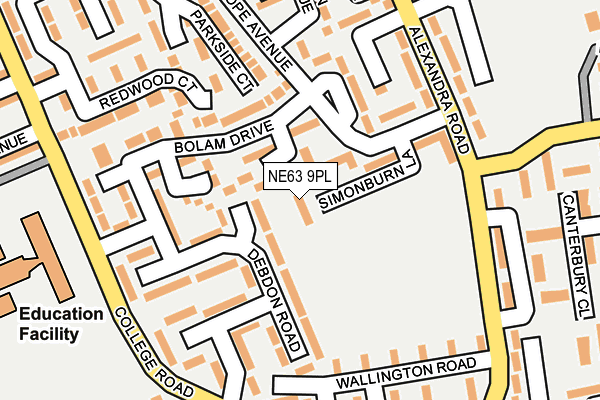 NE63 9PL map - OS OpenMap – Local (Ordnance Survey)
