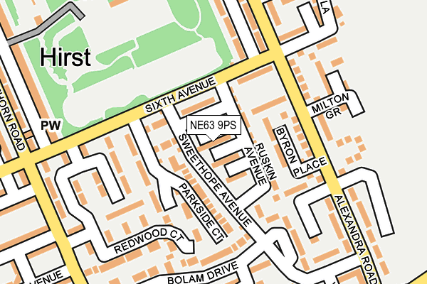NE63 9PS map - OS OpenMap – Local (Ordnance Survey)