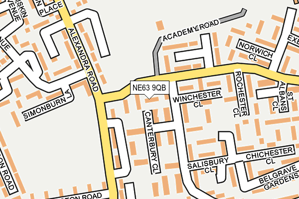 NE63 9QB map - OS OpenMap – Local (Ordnance Survey)