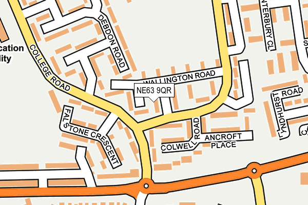 NE63 9QR map - OS OpenMap – Local (Ordnance Survey)