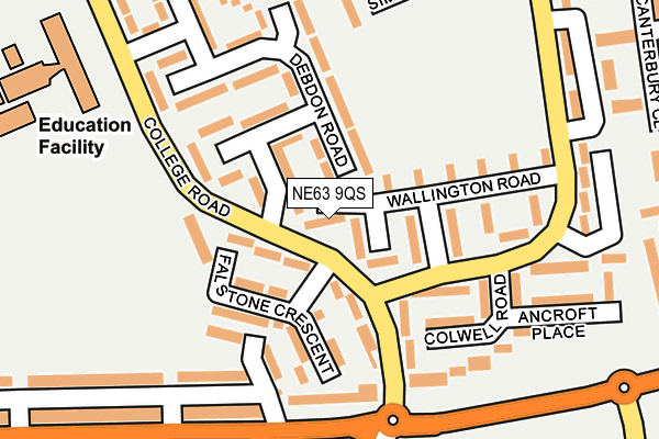 NE63 9QS map - OS OpenMap – Local (Ordnance Survey)